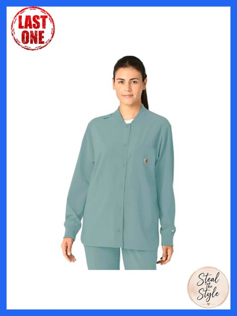 Carhartt Women's Shirt Jacket Snap Button Scrub Jacket